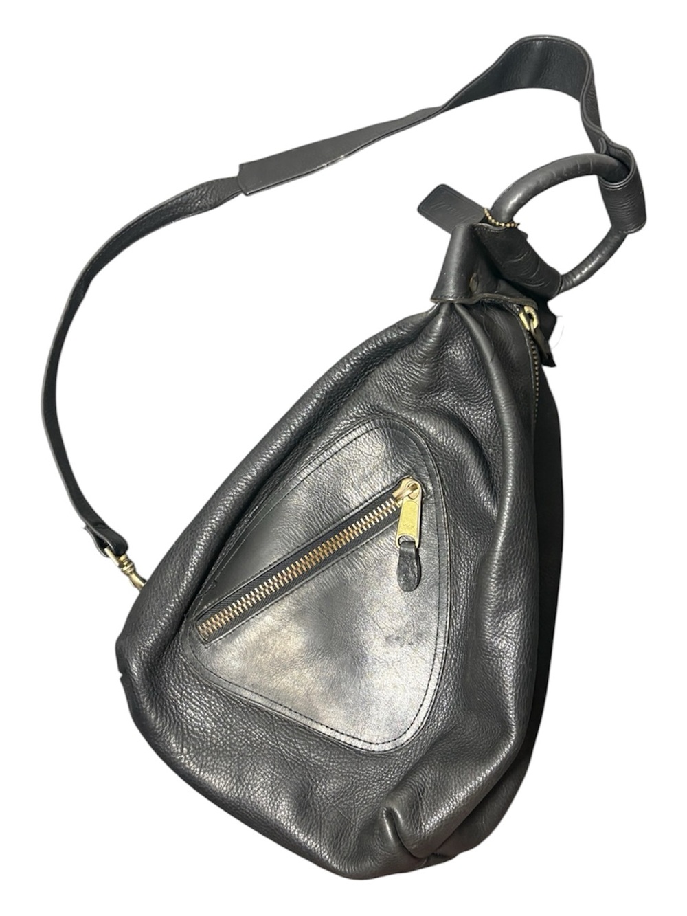 PATTIE JARRELL COLORADO USA Vintage Black Leather Crossbody Sling Bag